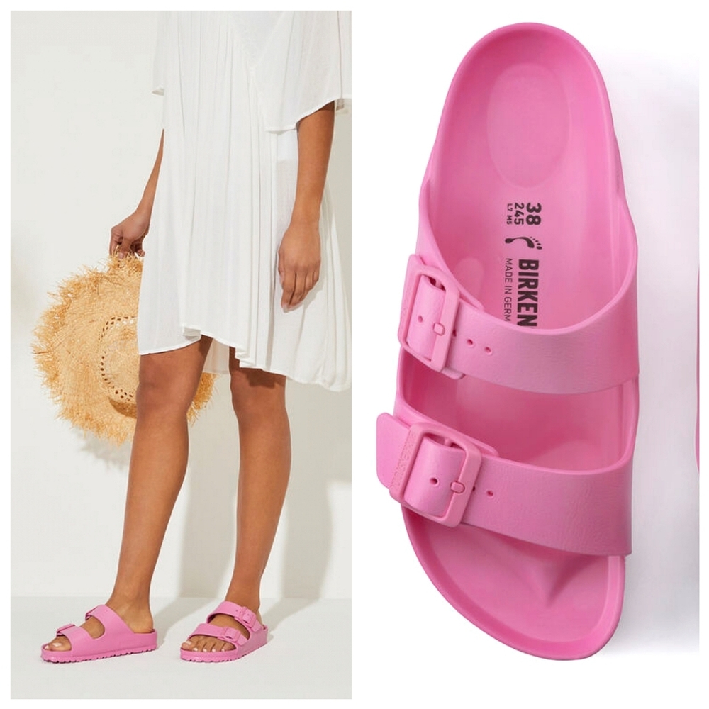 Birkenstock Arizona Essentials EVA Slide Sandal Size EU 39 US 8-8.5 Candy Pink